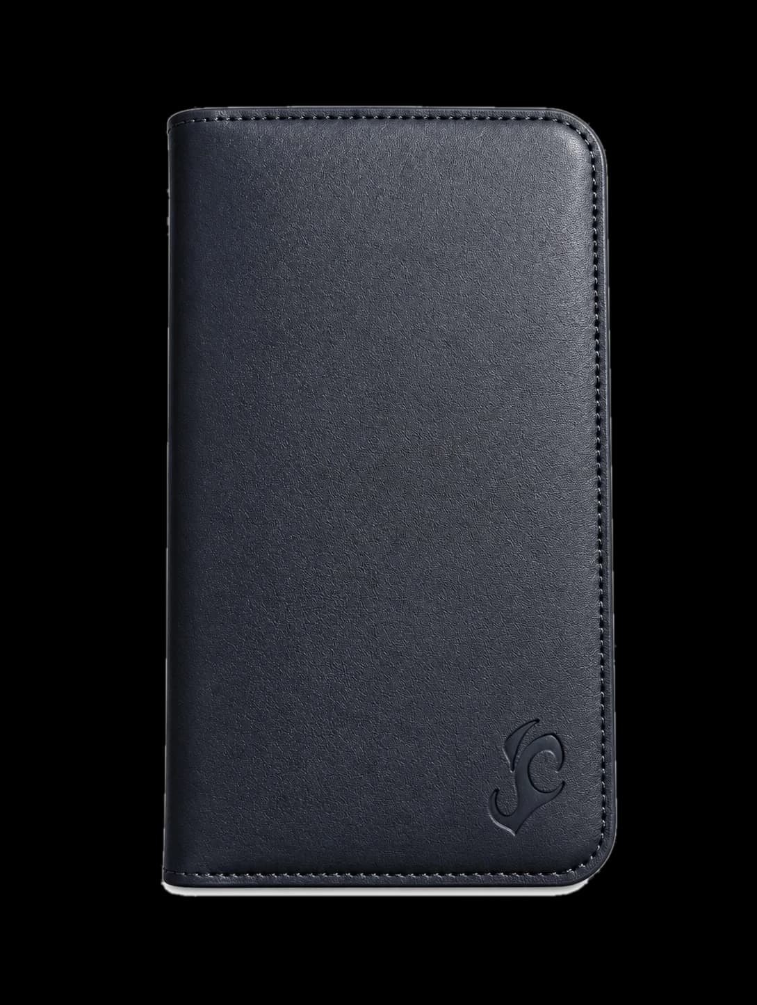 Black premium leather bifold smart wallet with card slots